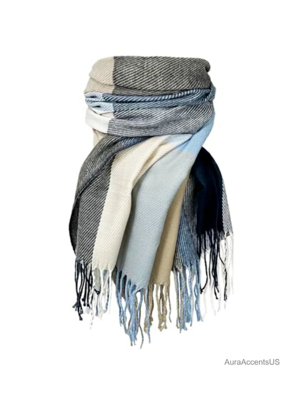 Cashmere Feel Plaid Oversized Winter Scarf Shawl Wrap